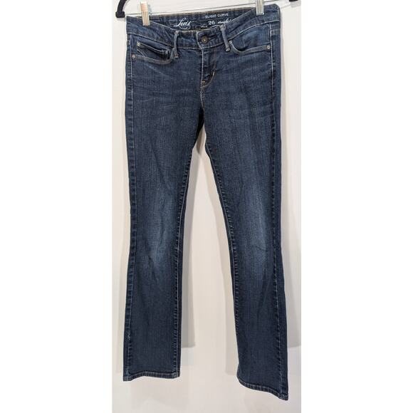 Levi’s Slight Curve Straight Leg Jeans Dark Wash Women’s Size 26×30 - Picture 1 of 9